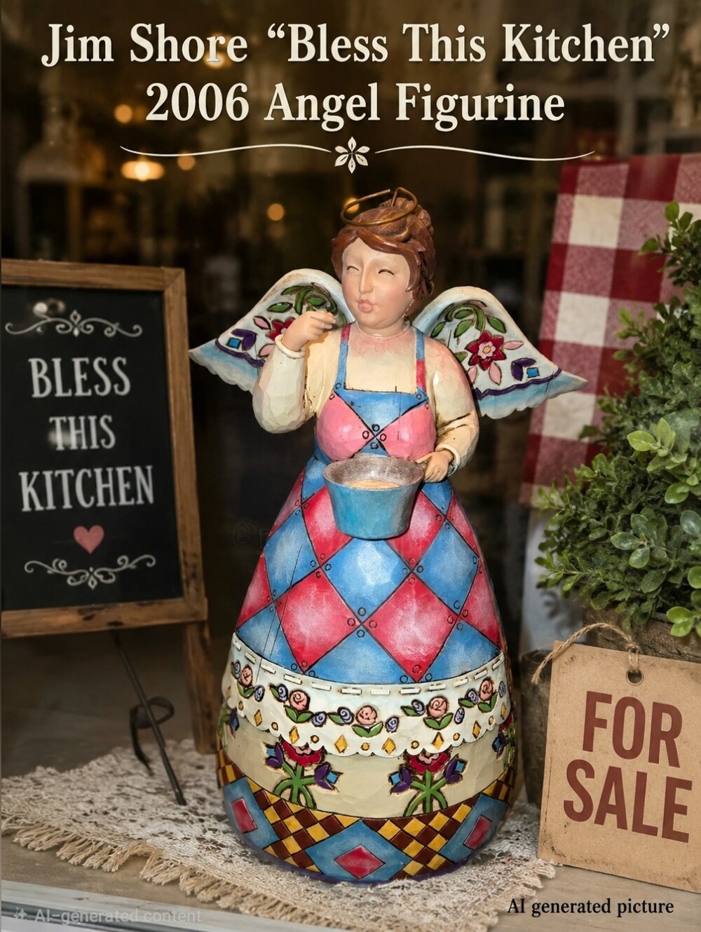 Jim Shore Bless This Kitchen 2006 Angel Figurine